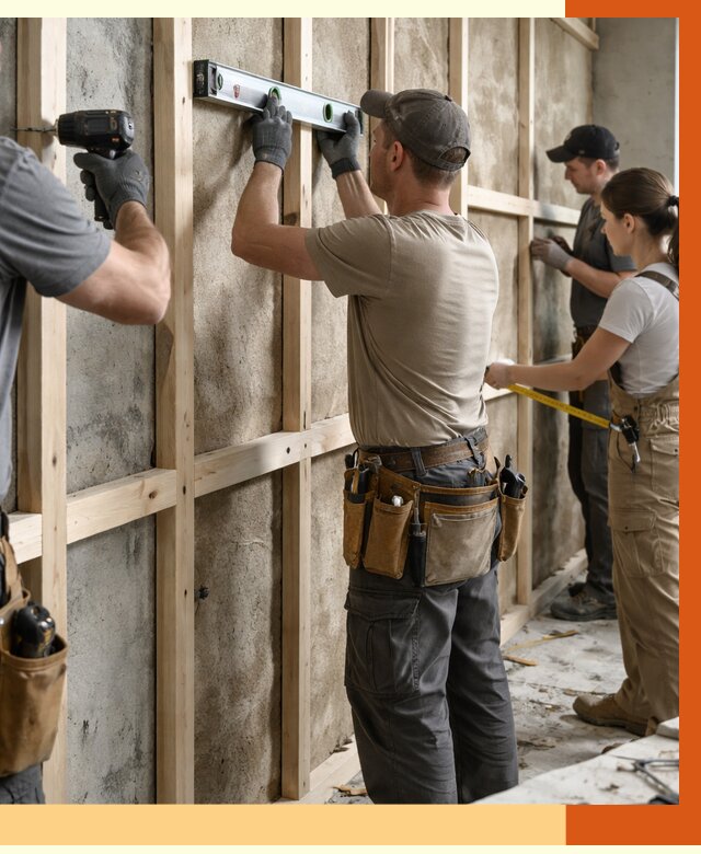 Монтаж обрешетки под утепление в Канске от 1257 руб/м² | Заказать у ТепломастерКнс